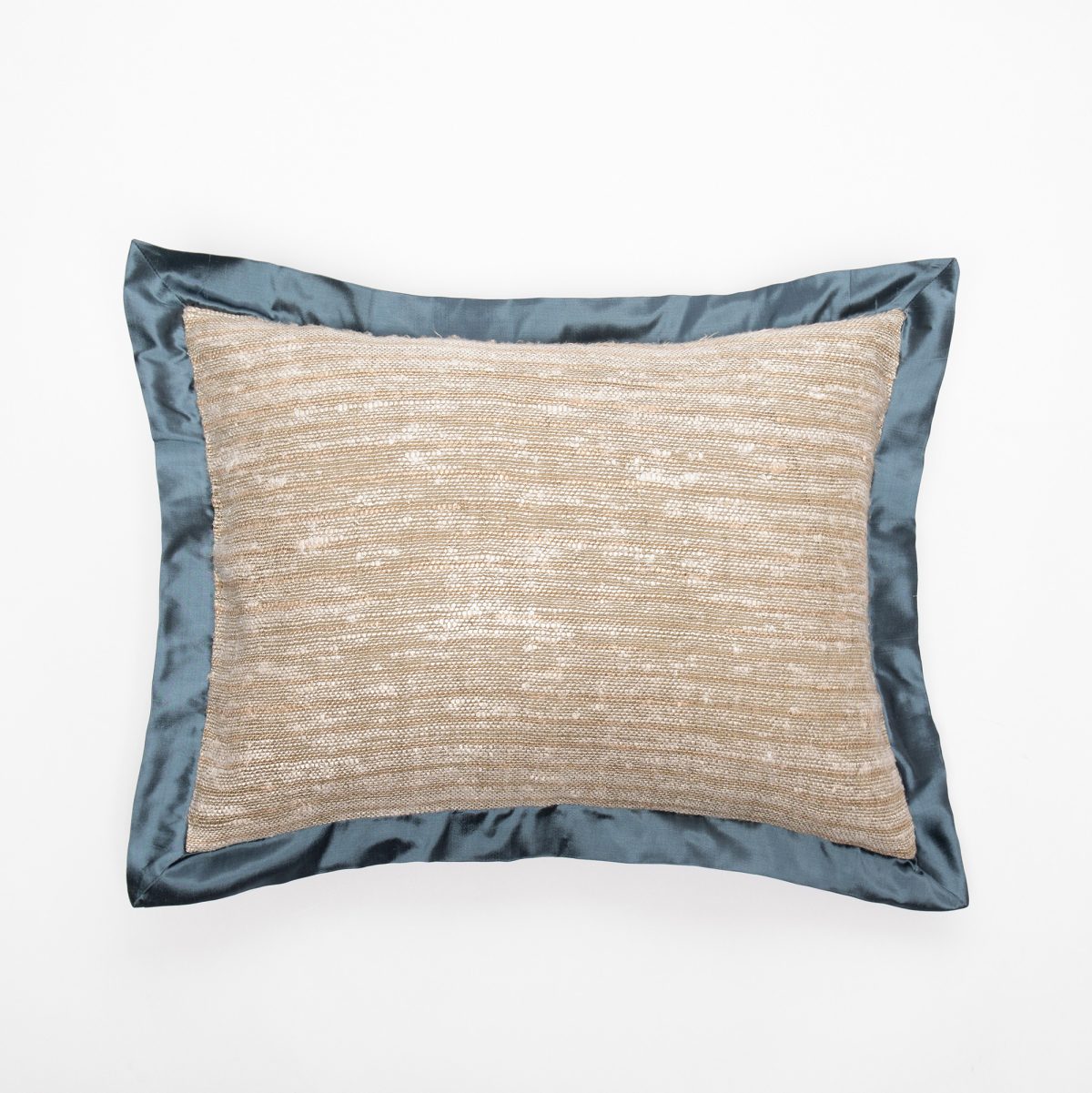 Amity home armstrong sham in limestone  teal   textured weave