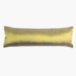 Amity home york x long bolster in green   pleated silk texture