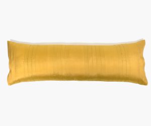 Amity home york x long bolster in ochre   elegant vertical pleats