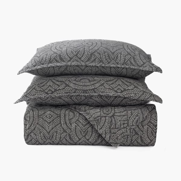 ANDRE JACQUARD DUVET COVER, ASPHALT
