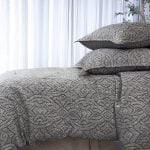 Amity home andre jacquard duvet cover in asphalt   intricate geometric pattern