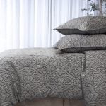 Amity home andre jacquard duvet cover in asphalt   intricate geometric pattern