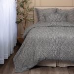 Amity home andre jacquard duvet cover in asphalt   intricate jacquard pattern