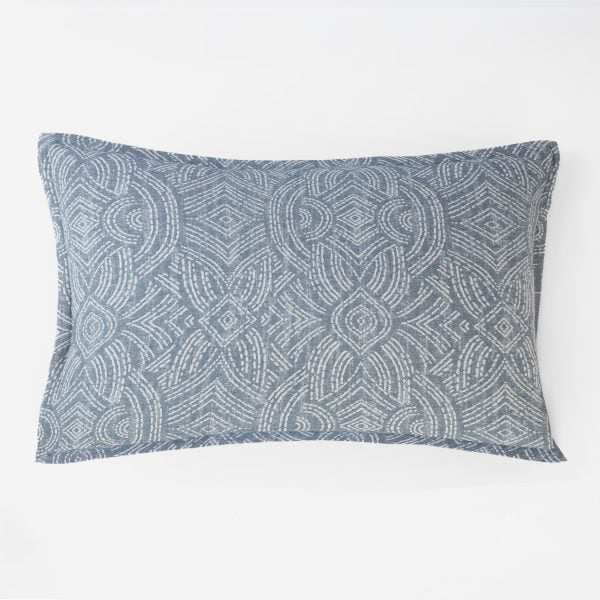 Amity home andre jacquard sham in adriatic   intricate jacquard pattern