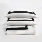 Brady Duvet Cover, Ivory-Asphalt