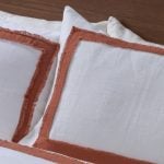 Amity home brady duvet cover in ivory brick   frayed edge border detail