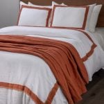 Amity home brady duvet cover in ivory brick   frayed edge trim