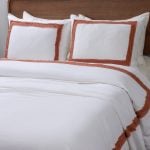 Amity home brady duvet cover in ivory brick   frayed edge trim