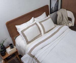 Amity home brady duvet cover in ivory natural   frayed edge trim