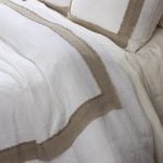 Amity home brady duvet cover in ivory natural   frayed edge trim