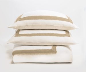 Amity home brady duvet cover in ivory natural   frayed edge trim