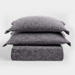 Amity Home Drew Duvet Cover in Charcoal - Textured Weave