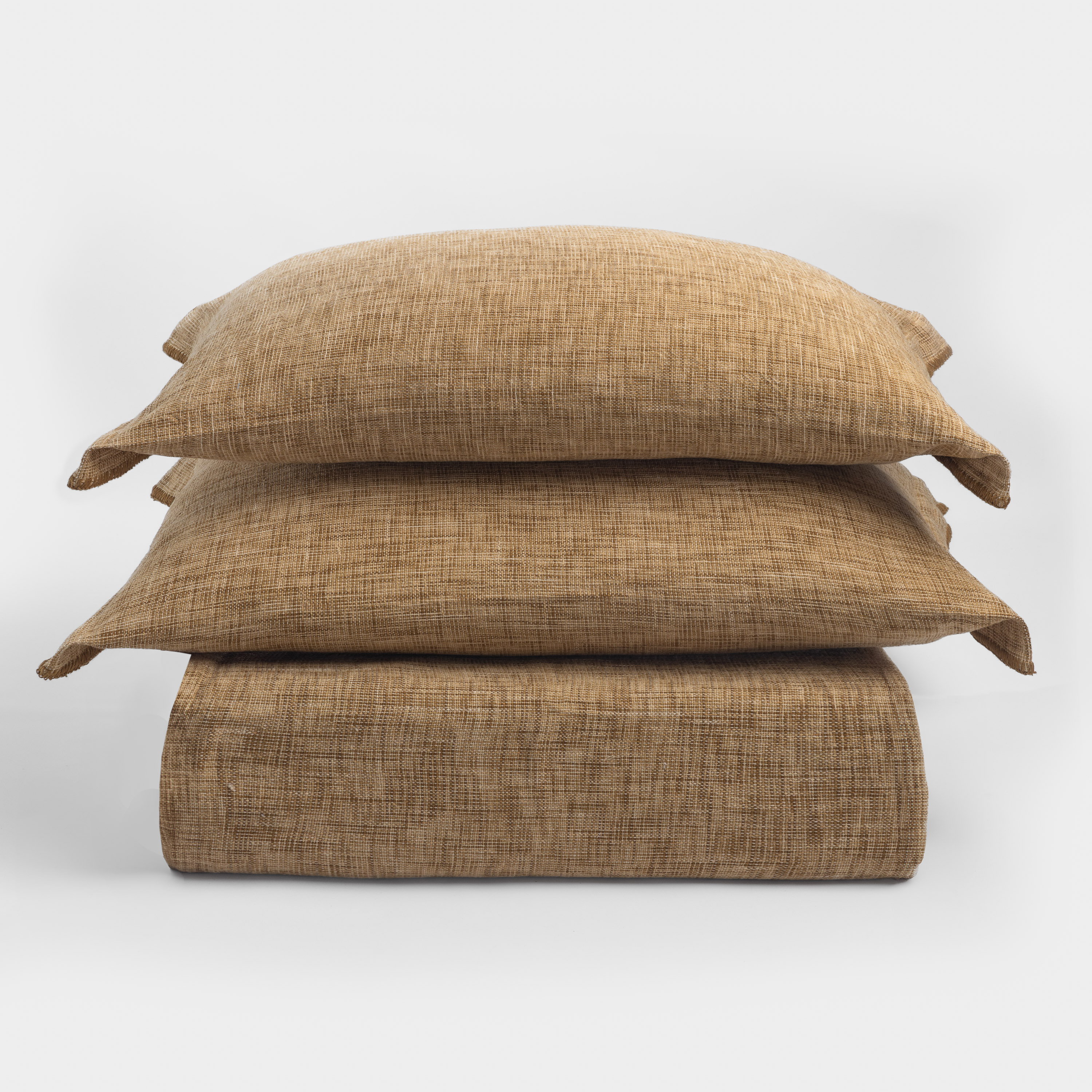 15476h52 | Amity Home Amity home drew duvet cover in ochre textured linen weave