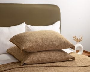 Amity home drew duvet cover in ochre   textured weave fabric