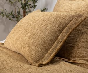 Amity home drew duvet cover in ochre   textured weave