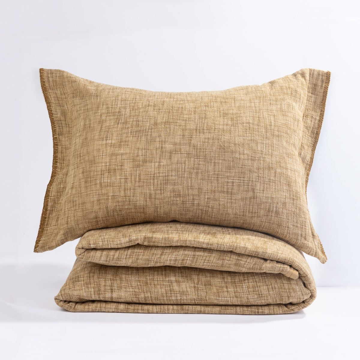 Amity home drew duvet cover in ochre   textured weave