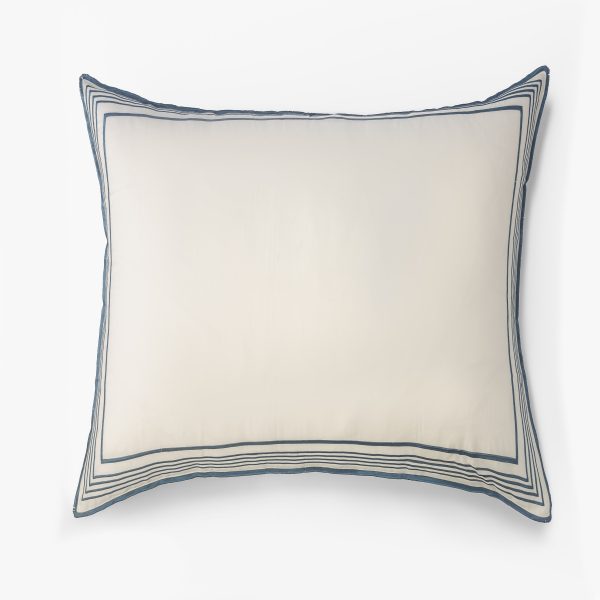 Amity home nell sham in cream  adriatic   elegant banded border