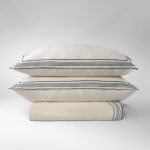 Amity home nell duvet cover in cream adriatic   embroidered striped border