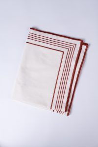 Amity home nell duvet cover in cream  brick   layered border design