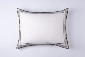 Amity home nell sham in white with laurel embroidery   multi line border detail