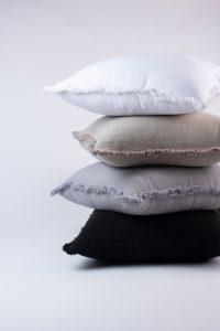 Amity home preston pillow in natural   frayed edge detail