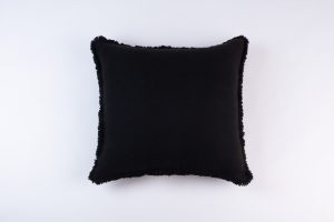 Amity home preston pillow in asphalt   frayed edge design