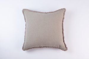 Amity home preston pillow in natural   frayed edge detail
