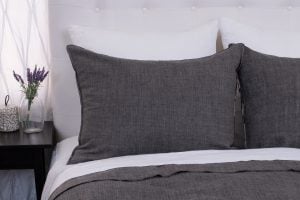 Amity home harlow duvet in charcoal   textured weave