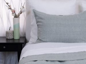 Amity home harlow duvet in mineral   subtle textured weave