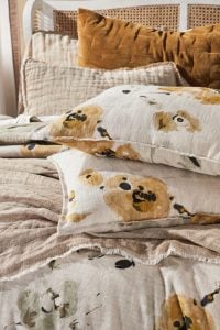 Amity home casteel duvet in ochre   watercolor floral pattern