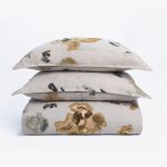Amity home casteel duvet in ochre   watercolor floral pattern