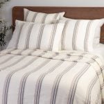 Amity home flinn duvet in cream   charcoal  terracotta stripes