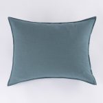 Amity home baker sham in petrol blue   piped edge design