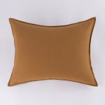 Amity home baker sham in ochre   flanged edge linen texture