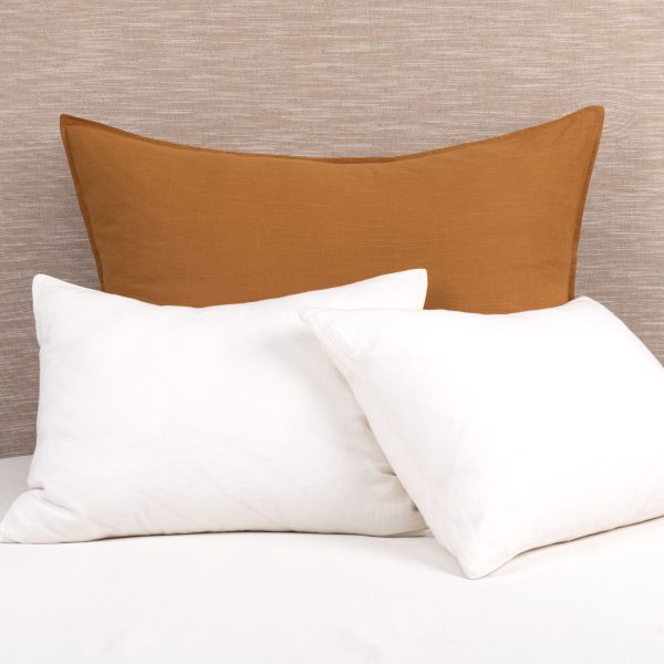 Amity home baker sham in ochre   linen texture