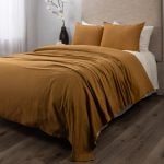 Amity home baker duvet in ochre   textured weave