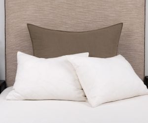 Amity home baker sham in laurel   subtle linen texture