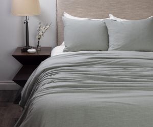 Amity home baker duvet in mineral   soft textured weave