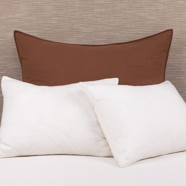 Amity Home Baker Sham in Saddle Dutch Euro - Textured Linen Fabric