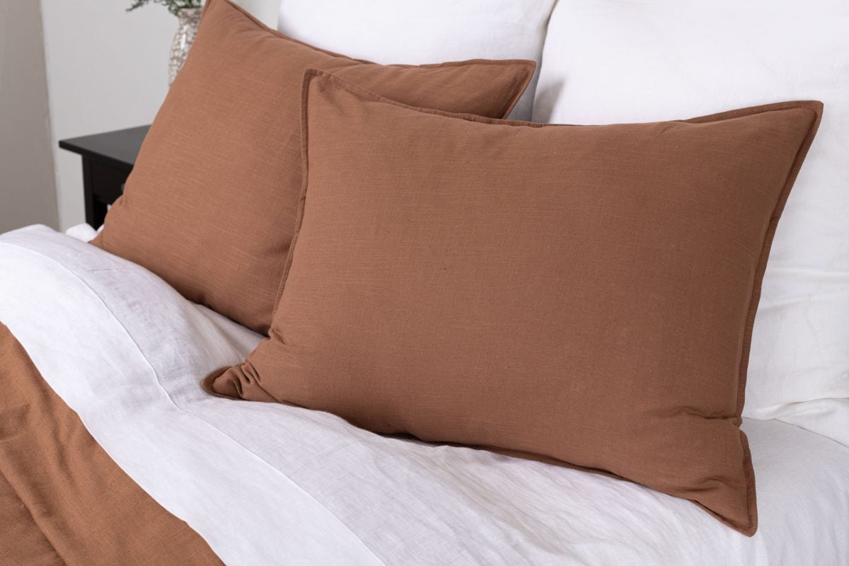 Amity home baker duvet in saddle   textured fabric