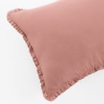 Amity home sadie duvet in blush   ruffled edge linen texture