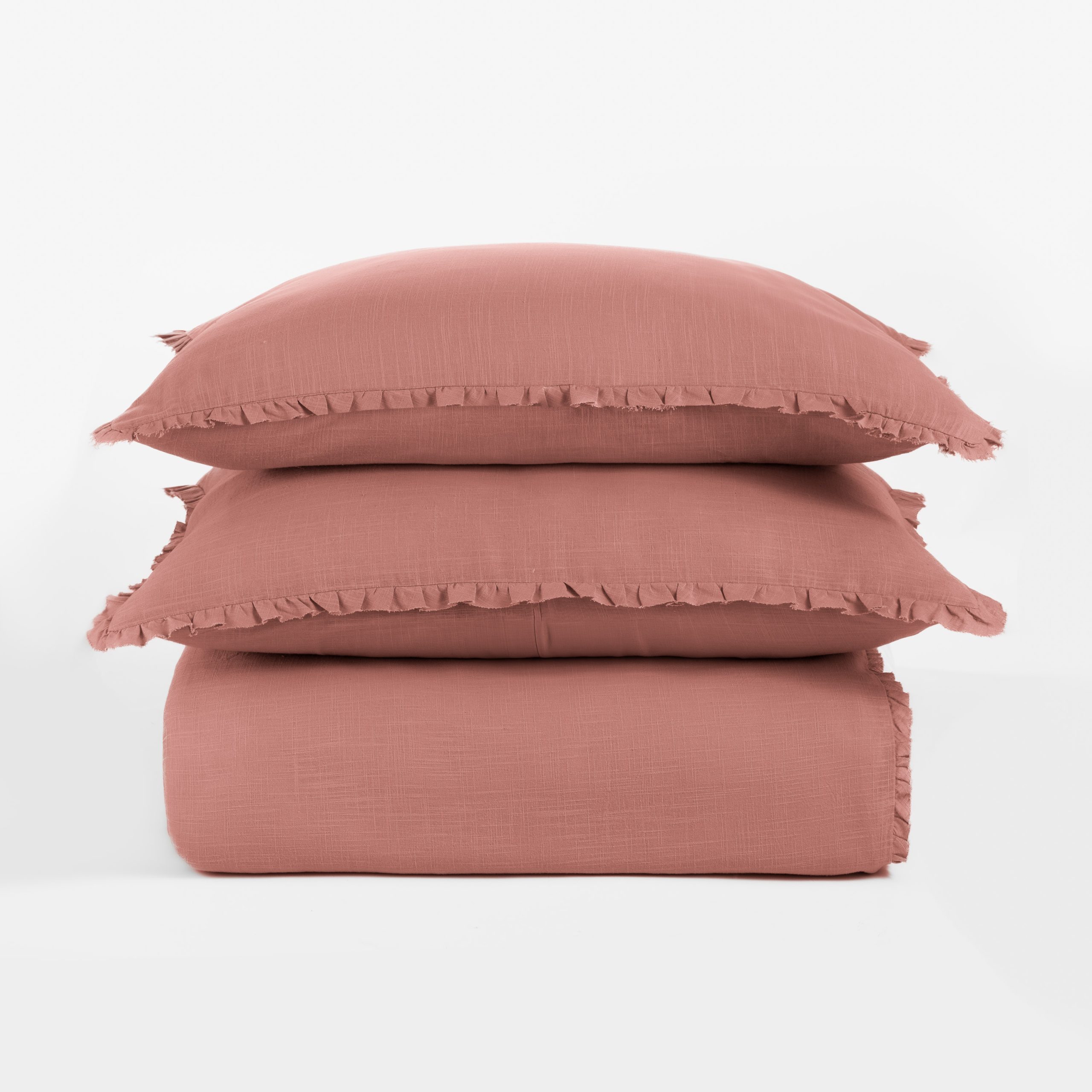 15495bmal21 | Amity Home Amity home sadie duvet in blush frayed ruffle edge