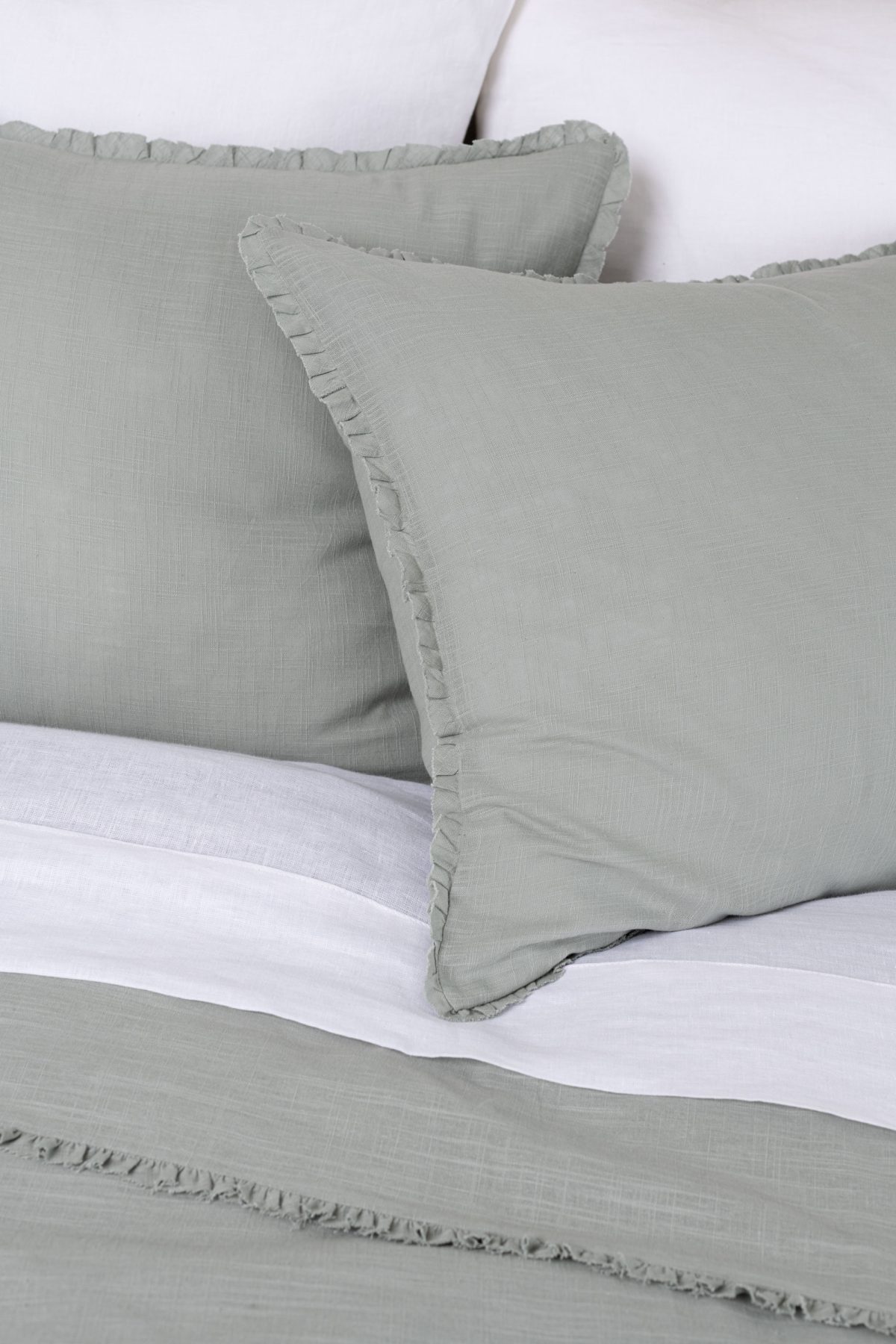 Amity home sadie duvet in mineral   ruffled edge