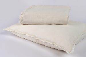 Amity home sadie duvet in broken white   frayed edge detail