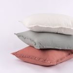 Amity home sadie duvet in mineral   raw edge ruffle trim