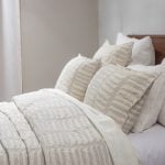 Amity home cunningham duvet in grey   textured leaf pattern