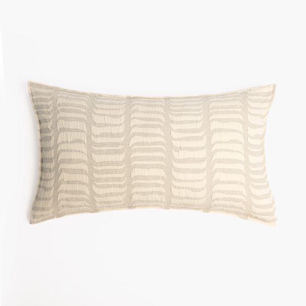 Amity home cunningham sham in grey   textured ruched stripe design