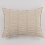 Amity home cunningham sham in natural   textured stripe pattern