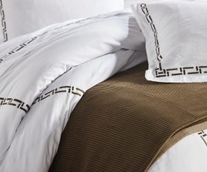 Amity home saunders coverlet in whitecypress   geometric embroidery