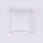 Amity home ellis euro sham in white   mushroom geometric trim